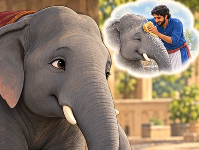 Komal listens thoughtfully with relaxed ears and remembers his keeper’s gentle care.