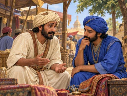 The worried trader asks the former valuer for advice beside the market.